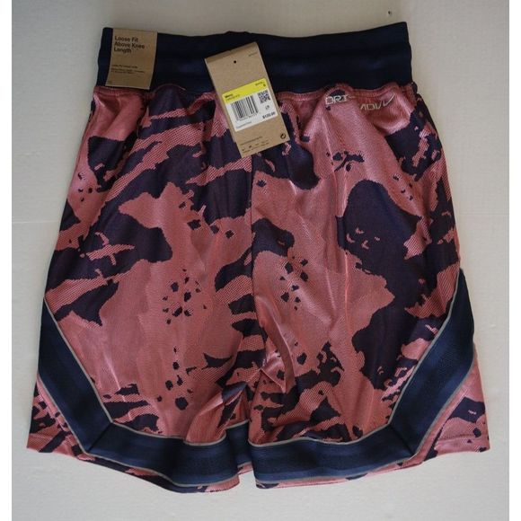 Nike DX0329-410 Men's Sz S Navy/Sea Coral Dri-Fit ADV 8" Basketball Shorts - Picture 2 of 11